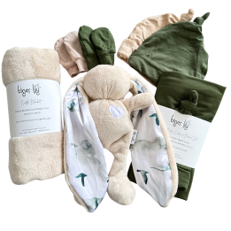 Tiger Lily Newborn Gift Set - Stone/Birds