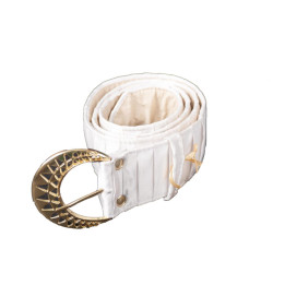 White Half Pleat Belt