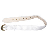 White Half Pleat Belt