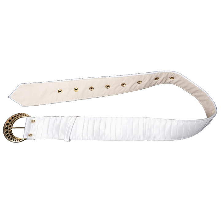 White Half Pleat Belt