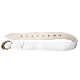 White Half Pleat Belt