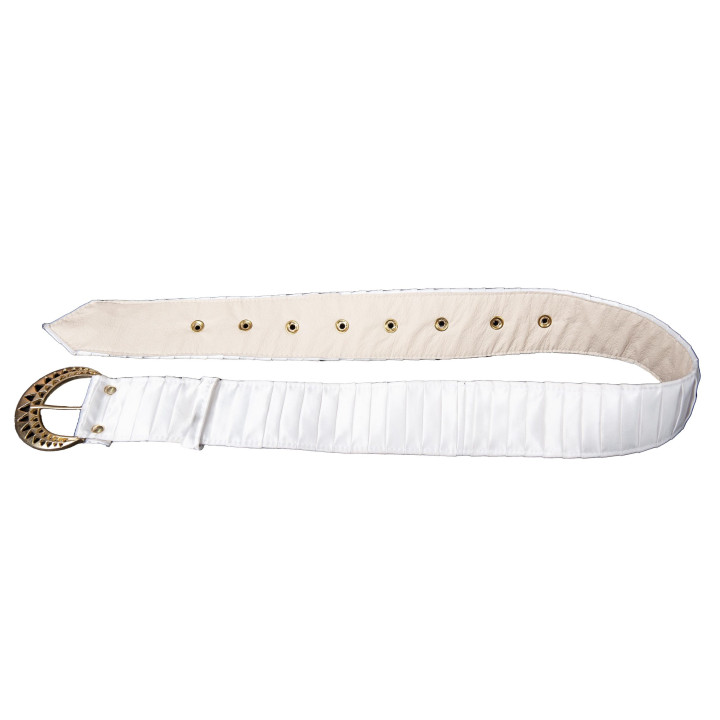 White Half Pleat Belt