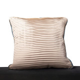 Beige Binded Pleated Cushion