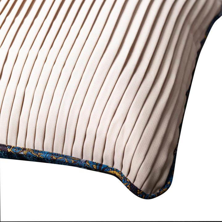 Beige Binded Pleated Cushion
