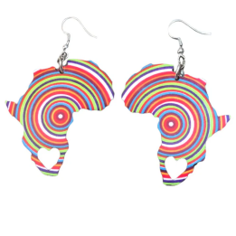 Africa Map Earrings - Venda Circles Fabric-Inspired