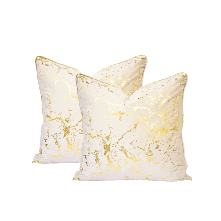 LuxGold Marble Velvet Scatter Cushion