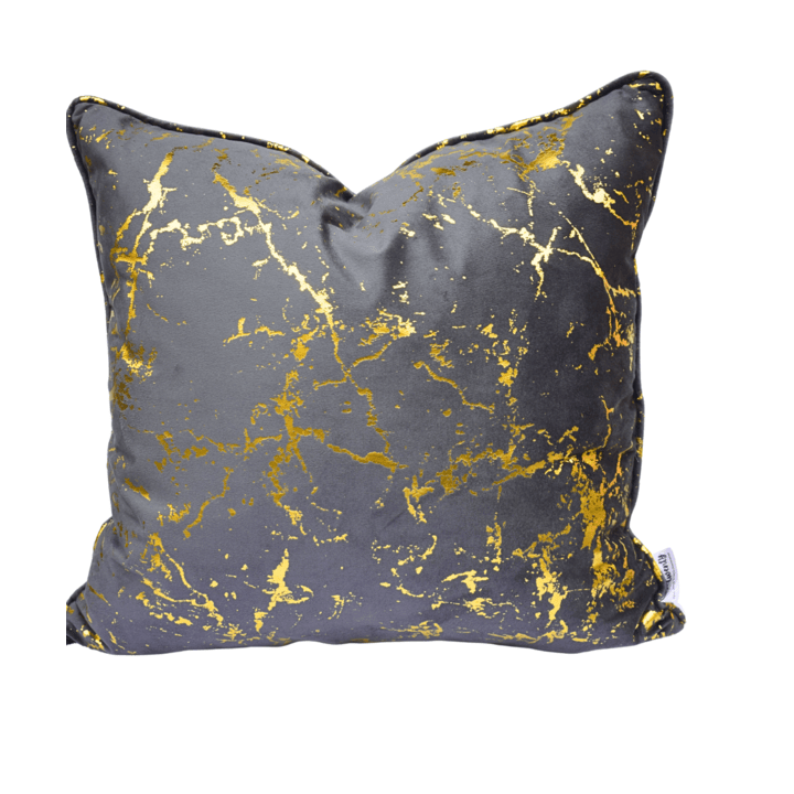 LuxGold Charcoal Velvet Scatter Cushion