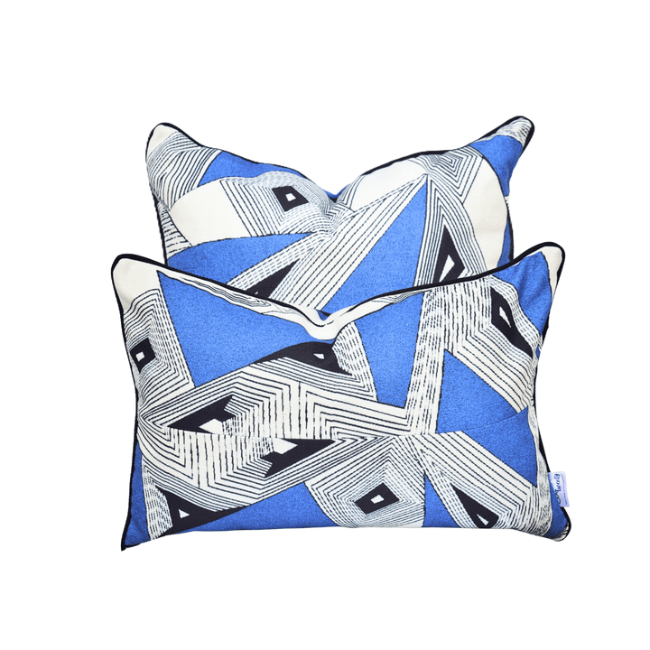 Classy Geo-Blue Scatter Cushions