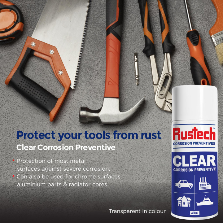 6 Pack Rustech Clear Corrosion Preventive Spray – 400ml