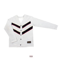 V - Striped Knitted Cardigan