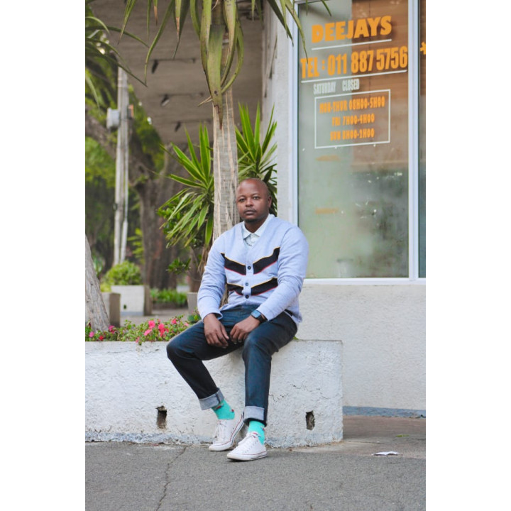 V - Striped Knitted Cardigan