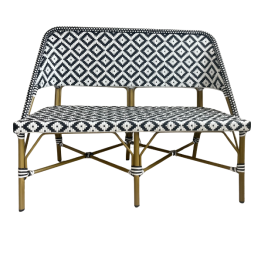 Monochrome Rattan Two Seater