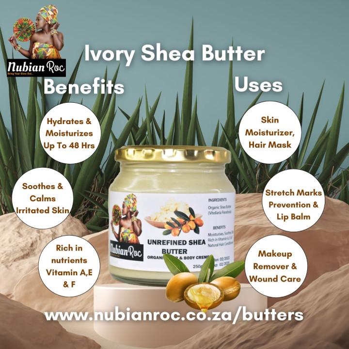 Raw Unrefined Organic Shea Butter (Ivory) - 250g