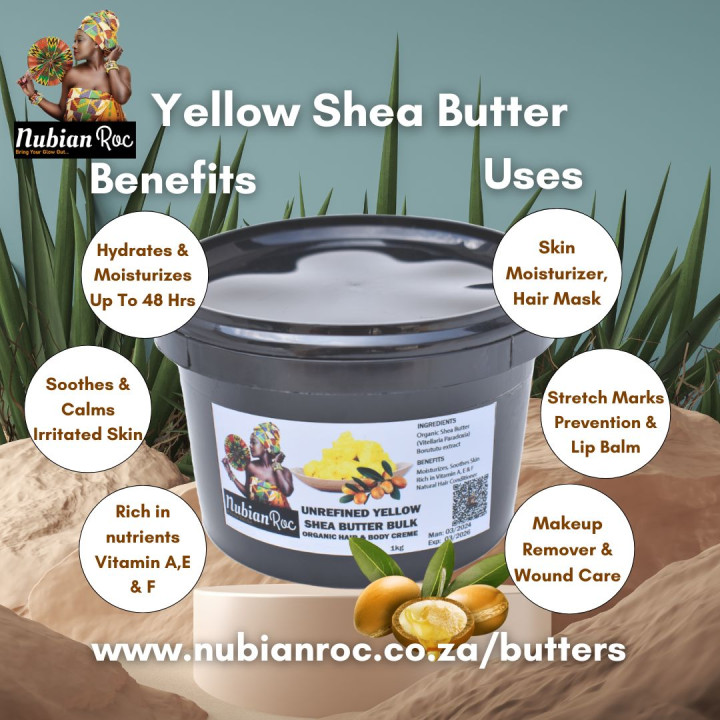 1kg Raw Unrefined Organic Shea Butter (Yellow)