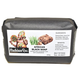 Raw African Black Soap with Lemongrass - 200g