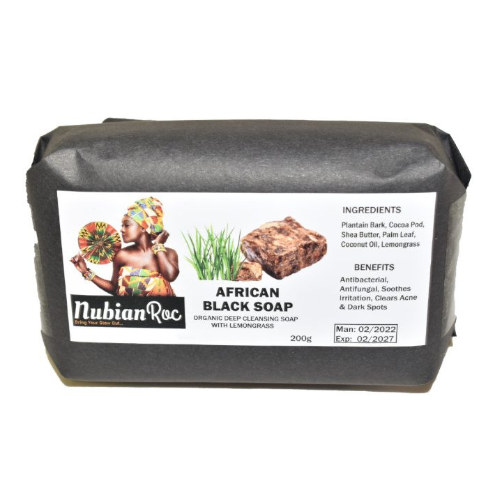 Raw African Black Soap with Lemongrass - 200g