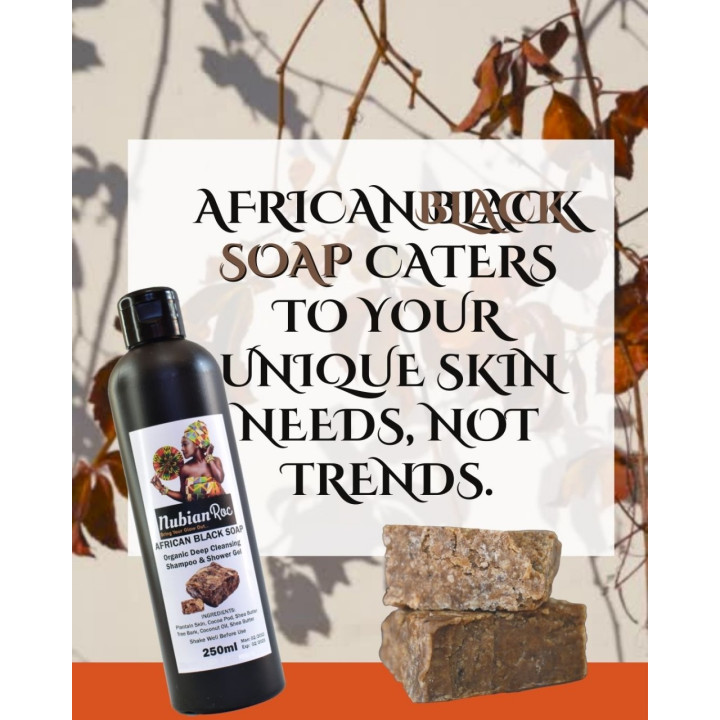 Raw African Black Soap Shower Gel - 250ml