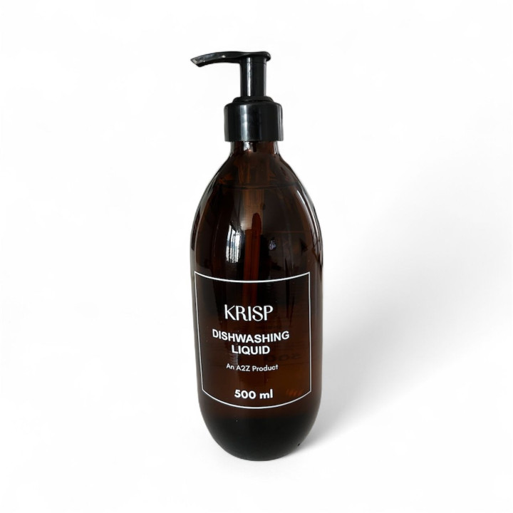 KRISP A2Z Dishwashing Liquid 5 L & Dishwashing Liquid Amber Glass Bottle 500 ml