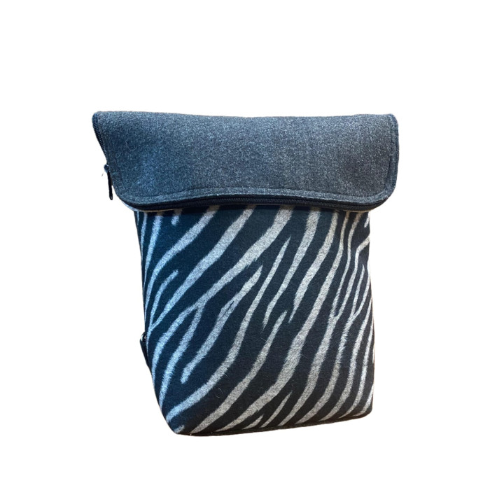 Zebra Print Eco-felt Small Backpack
