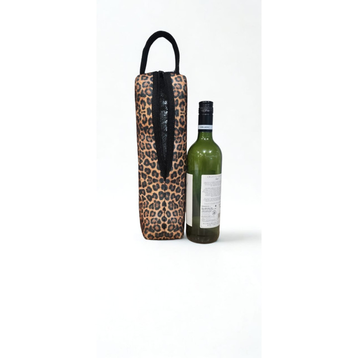 Leopard Print Ecofelt Champagne Bag
