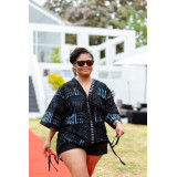 Top Kimono: Black Print