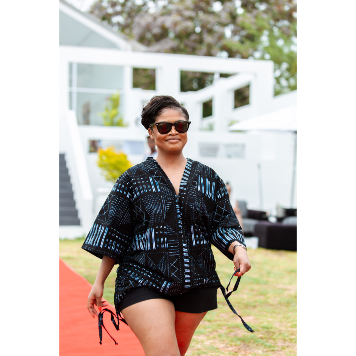 Top Kimono: Black Print