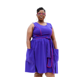 Dress: Purple Milano with Pink Piping