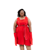 Dress: Red Milano with White Piping