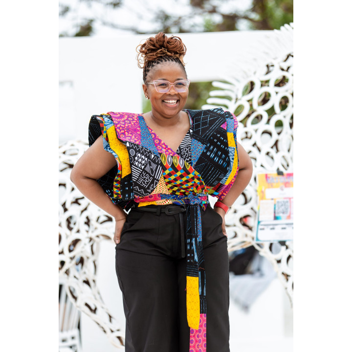 Top: Patchwork Wrap Around Top