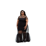 Dress: Black See Through with Frills