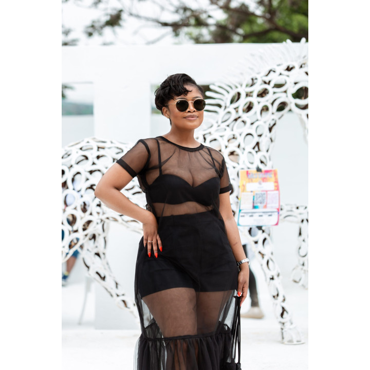 Dress: Black See Through with Frills
