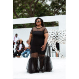 Dress: Black See Through with Frills