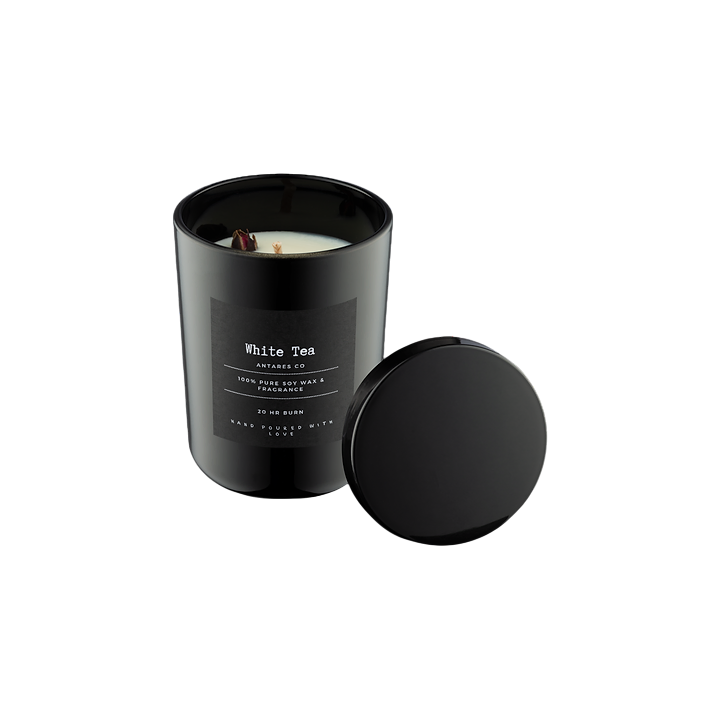 Nova Solid Black Jar Soy Wax Scented Candle