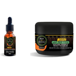 Royal Revival Combo Accelerate Hair Growth Oil 50 ML & Hairfood Shea Butter, Argan, Mongongo, Jojoba, Almond, Avocado, Cocon