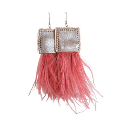 Dimzique Hand Crafted Jewellery - Pink & beige Ostrich