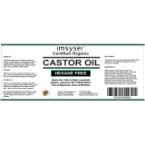 Imsyser Cold-Pressed Organic Castor Oil - Hexane Free - 200 ml