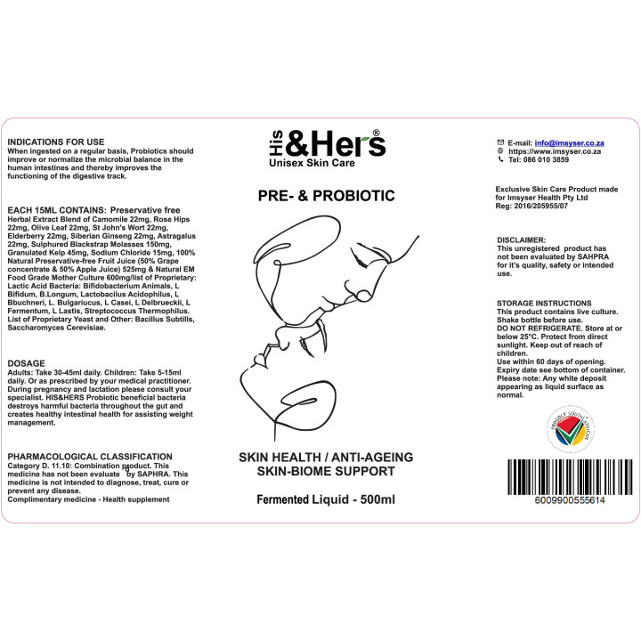 His&Hers Probiotic 500ml