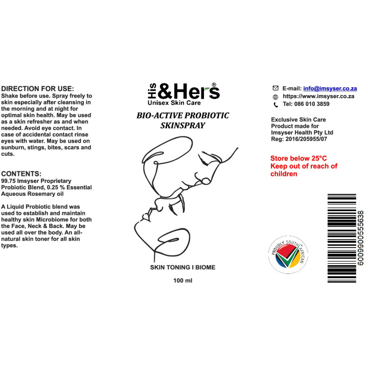 His&Hers Bio-Active Probiotic Skinspray4Acne 100ml