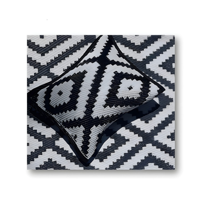 Memuka Plastics - Diamond Cushion Black & White