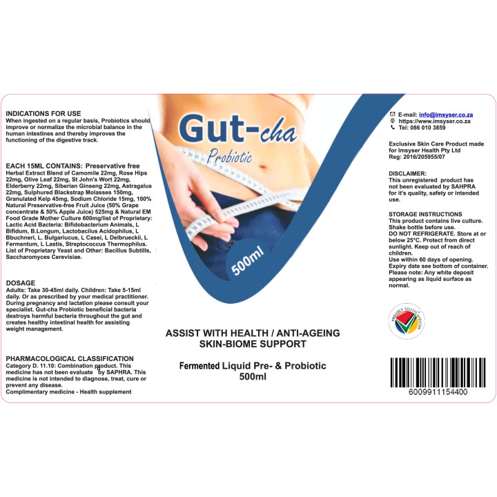 Imsyser - GUT-cha Probiotic Liquid, 500 ml