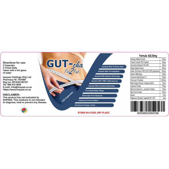 Imsyser - GUT-cha Fat2Fab Capsules, 120 Capsules