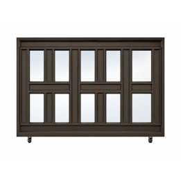 Aluminium 10-Pane Glass Sectional Garage Door & Motor Kit - Bronze