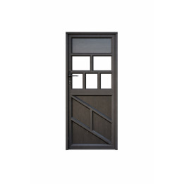 Aluminium Half-Glazed Cottage Design Single Front Door - Bronze