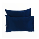 2 Standard Satin Pillowcases - Colour Blue