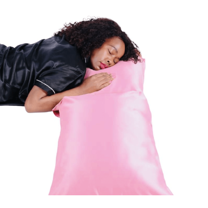 Dubis Double Layer Satin Bonnet For Healthy Beautiful Hair. Blush Pink