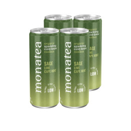 Monatea Sparkling Rooibos Tea – Sage, Lime & Cape Mint (LOW) | 4 x 300ml