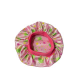 Double Layer Kiddies/Babies Silk Bonnet for Healthy Fresh Hair Pink With Print Stars