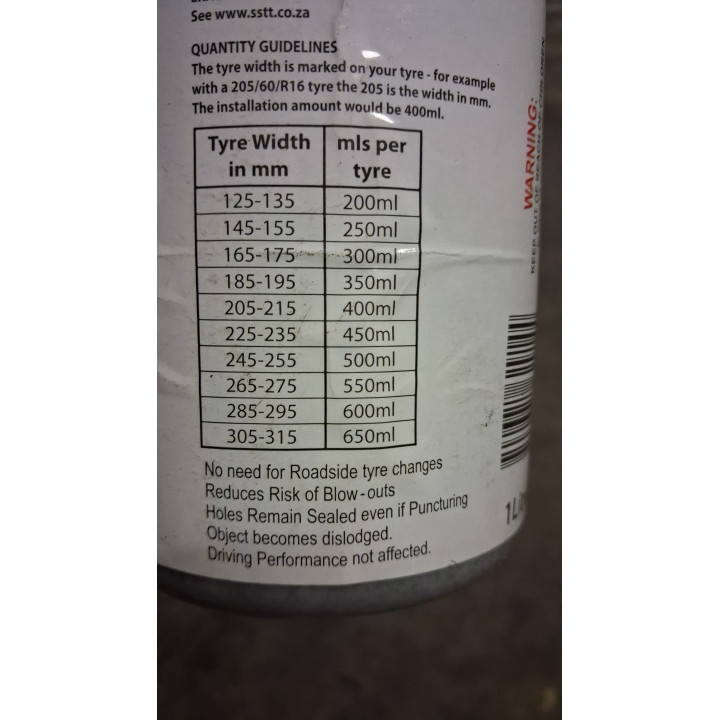SSTT Self-Sealing Tyre Sealant 1 L | Proudly SA