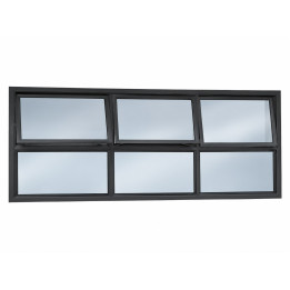 Aluminium Window Frame (2000x600) - Charcoal