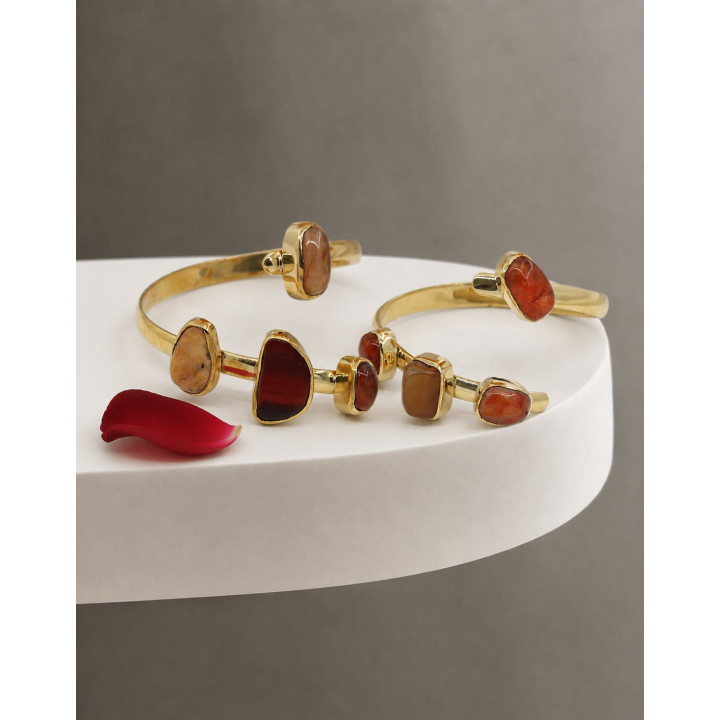 Gemstone Bangles, Gold-Plated Brass | Proudly SA